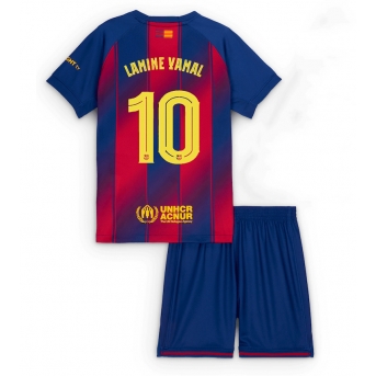 Billige Fotballdrakt Barcelona Lamine Yamal #10 Replika Hjemmedraktsett Barn 2025-26 Kortermet (med bukser)